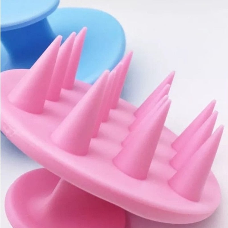 Escova Massageadora De Silicone Couro Cabeludo