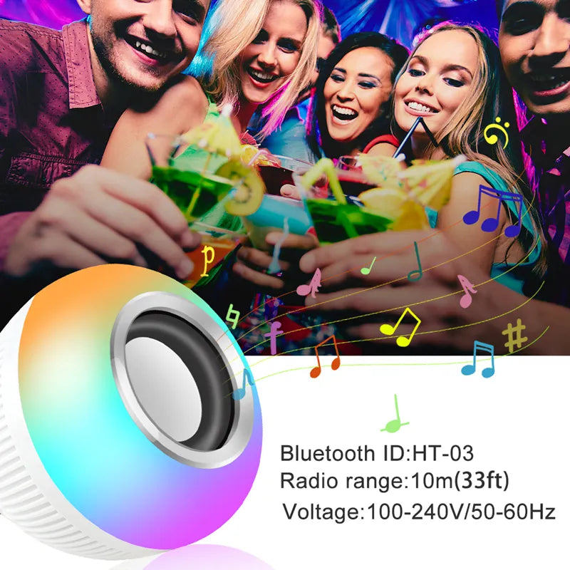 Lâmpada Bluetooth Led Caixa De Som 12W