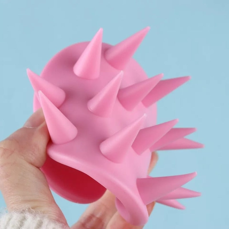 Escova Massageadora De Silicone Couro Cabeludo