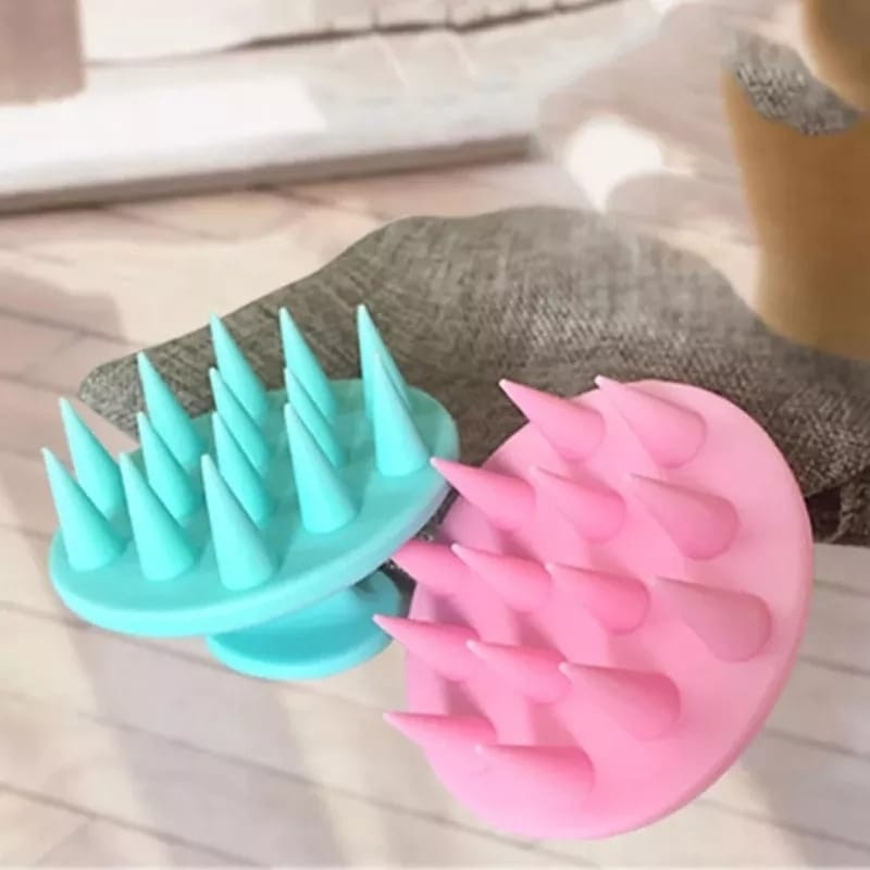 Escova Massageadora De Silicone Couro Cabeludo