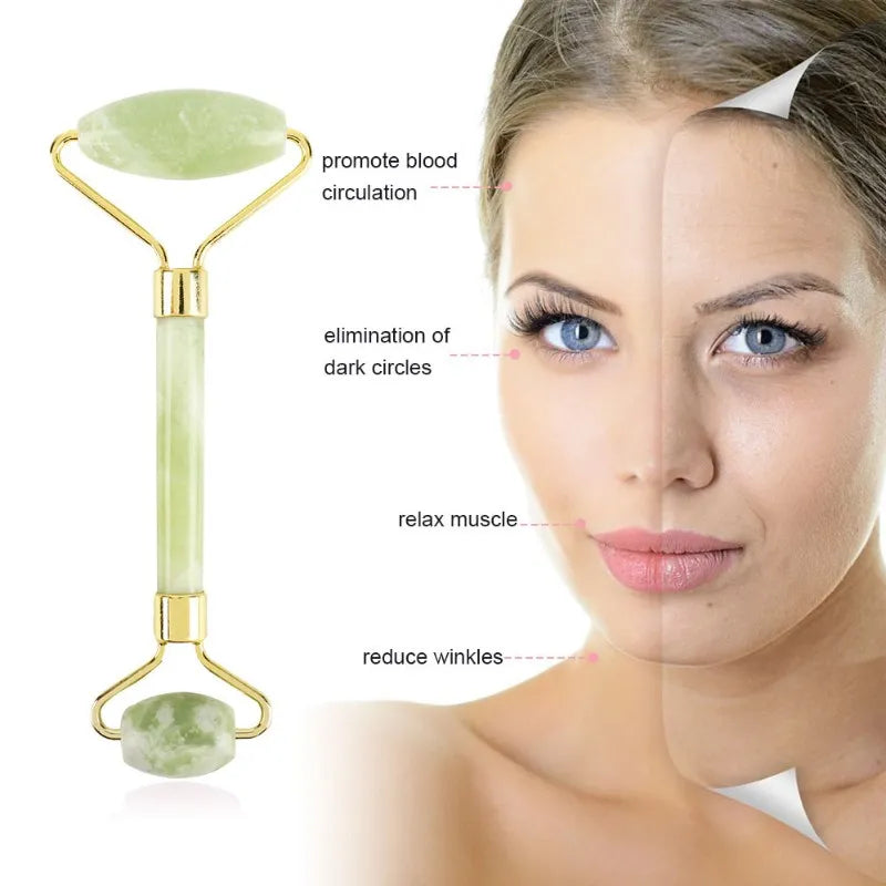 Rolo Pedra De Jade Facial Massageador Anti Rugas