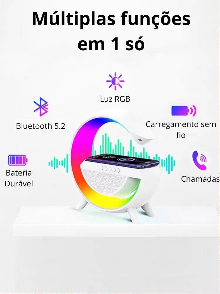 Caixa de Som Luminária G Multifuncional 6 em 1