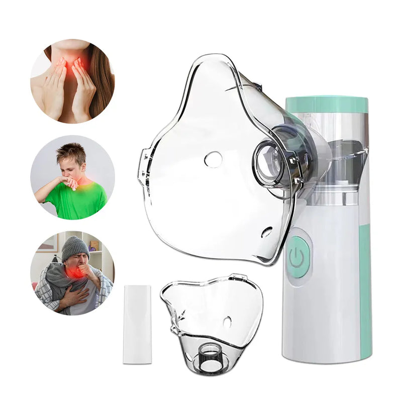 Inalador Nebulizador Portátil Máscaras Adulto+Infantil Recarregável