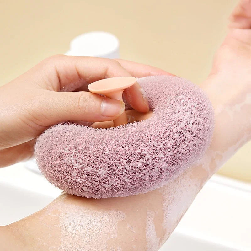 Esponja Esfoliante para Banho e Massageadora | Faz Espuma Facilmente e Ventosa | Reutilizável