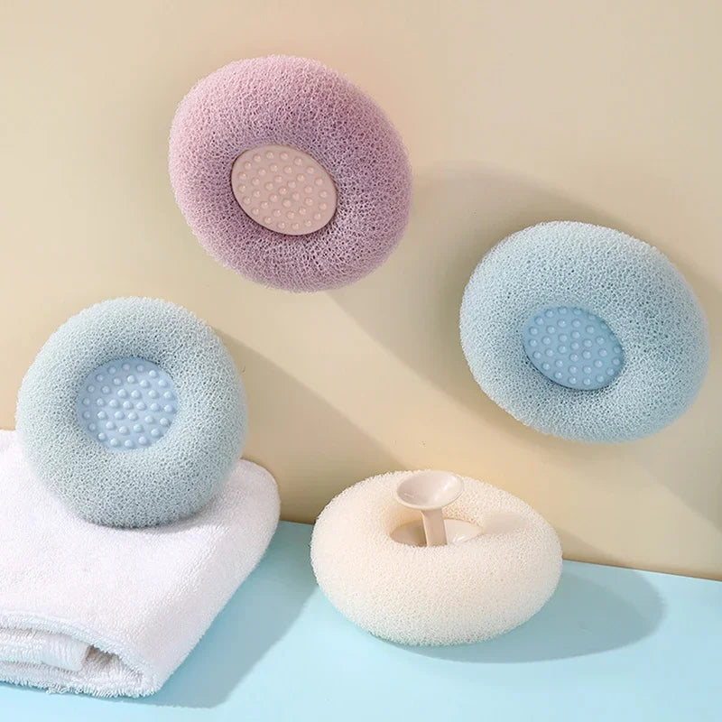 Esponja Esfoliante para Banho e Massageadora | Faz Espuma Facilmente e Ventosa | Reutilizável