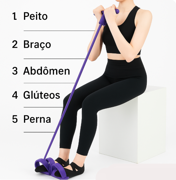 Elástico de Treino Fácil e Completo em Qualquer Lugar | Funcional | Prático | em Casa