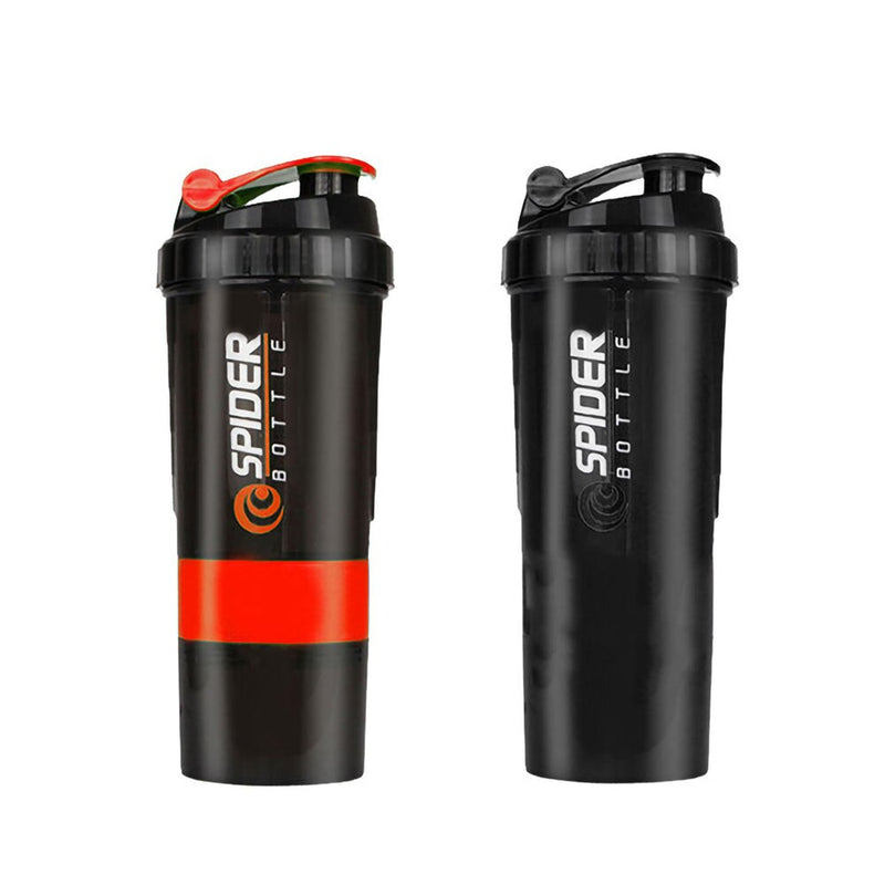 Garrafa Coqueteleira Gym De 3 Camadas Spider Bottle